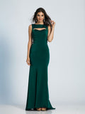 Prom lace satin mermaid trumpet long dress