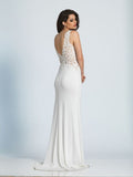 Prom lace satin mermaid trumpet long dress