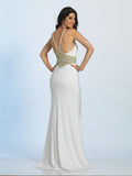 Prom lace satin mermaid trumpet long dress