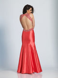Prom lace satin mermaid trumpet long dress