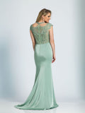 Prom lace satin mermaid trumpet long dress