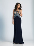 Prom lace satin mermaid trumpet long dress