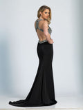 Prom lace satin mermaid trumpet long dress