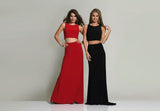 Prom lace satin mermaid trumpet long dress