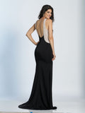 Prom lace satin mermaid trumpet long dress