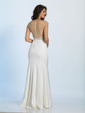 Prom lace satin mermaid trumpet long dress
