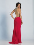 Prom lace satin mermaid trumpet long dress