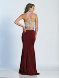 Prom lace satin mermaid trumpet long dress