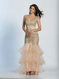 Prom lace satin mermaid trumpet long dress