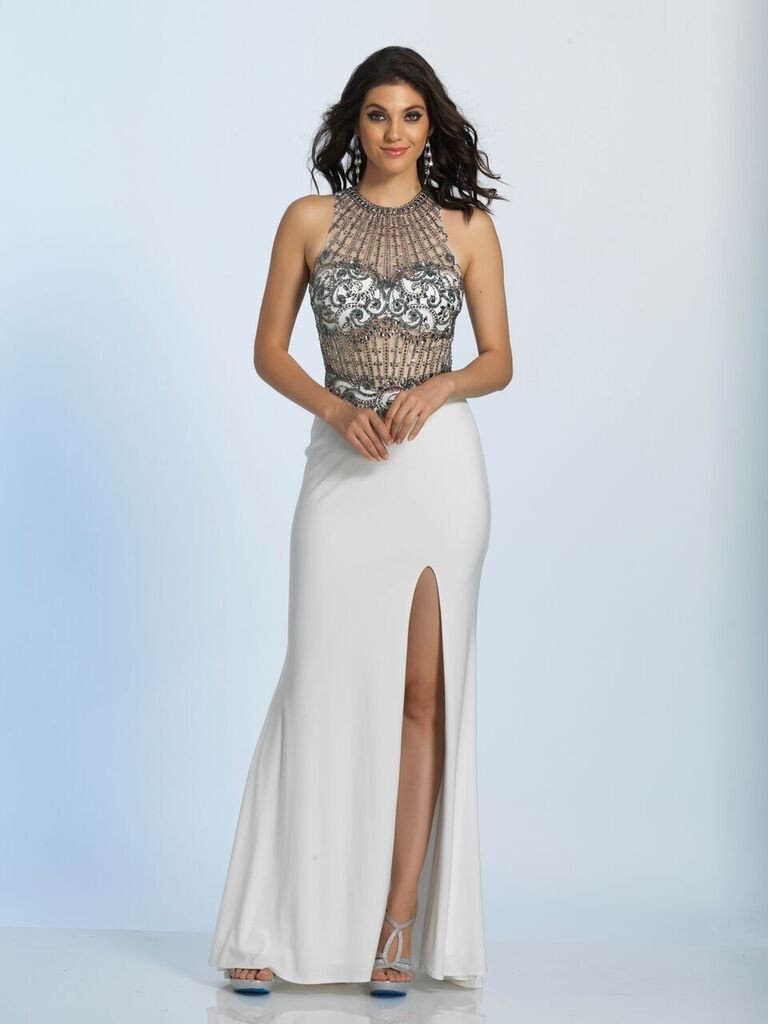 Prom lace satin mermaid trumpet long dress