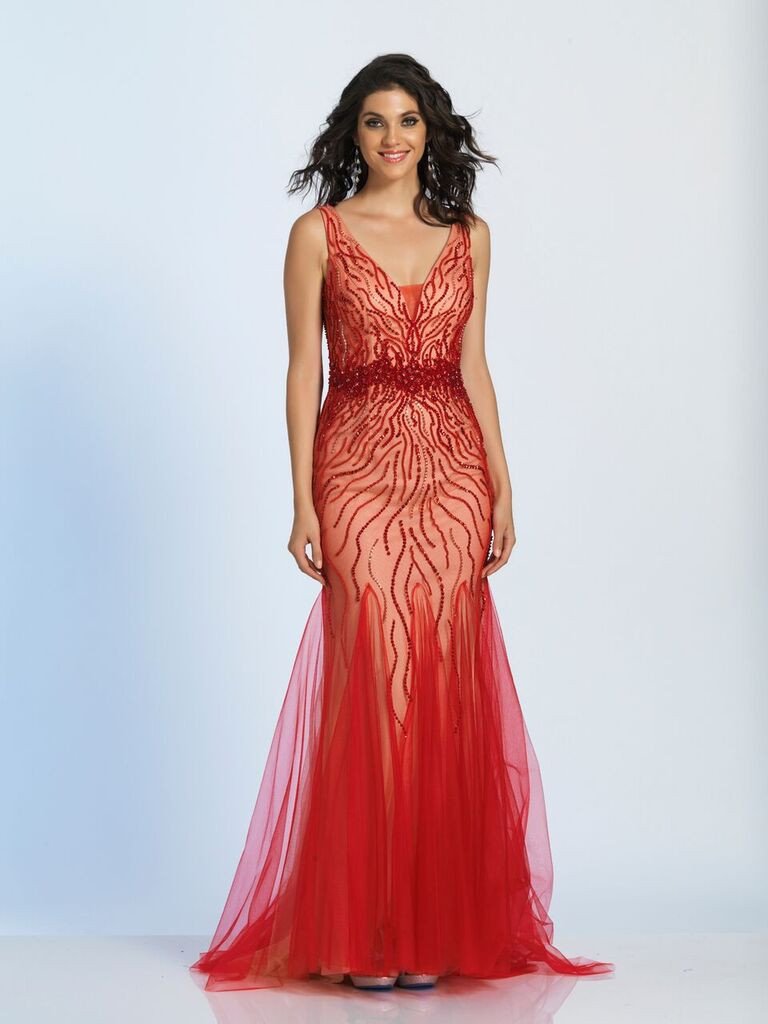 Prom lace satin mermaid trumpet long dress