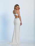 Prom lace satin mermaid trumpet long dress
