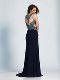 Prom lace satin mermaid trumpet long dress