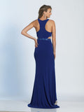 Prom lace satin mermaid trumpet long dress