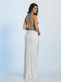 Prom lace satin mermaid trumpet long dress