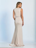 Prom lace satin mermaid trumpet long dress
