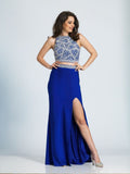 Prom lace satin mermaid trumpet long dress