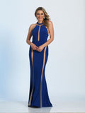 Prom lace satin mermaid trumpet long dress