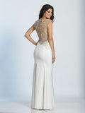 Prom lace satin mermaid trumpet long dress