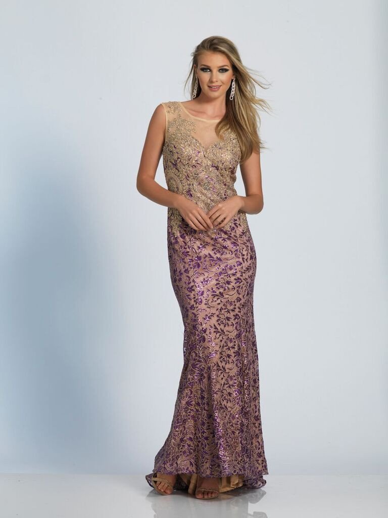 Prom lace satin mermaid trumpet long dress