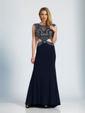 Prom lace satin mermaid trumpet long dress