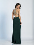 Prom lace satin mermaid trumpet long dress