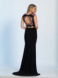 Prom lace satin mermaid trumpet long dress