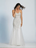 Prom lace satin mermaid trumpet long dress