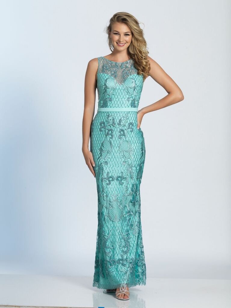 Prom lace satin mermaid trumpet long dress