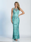 Prom lace satin mermaid trumpet long dress