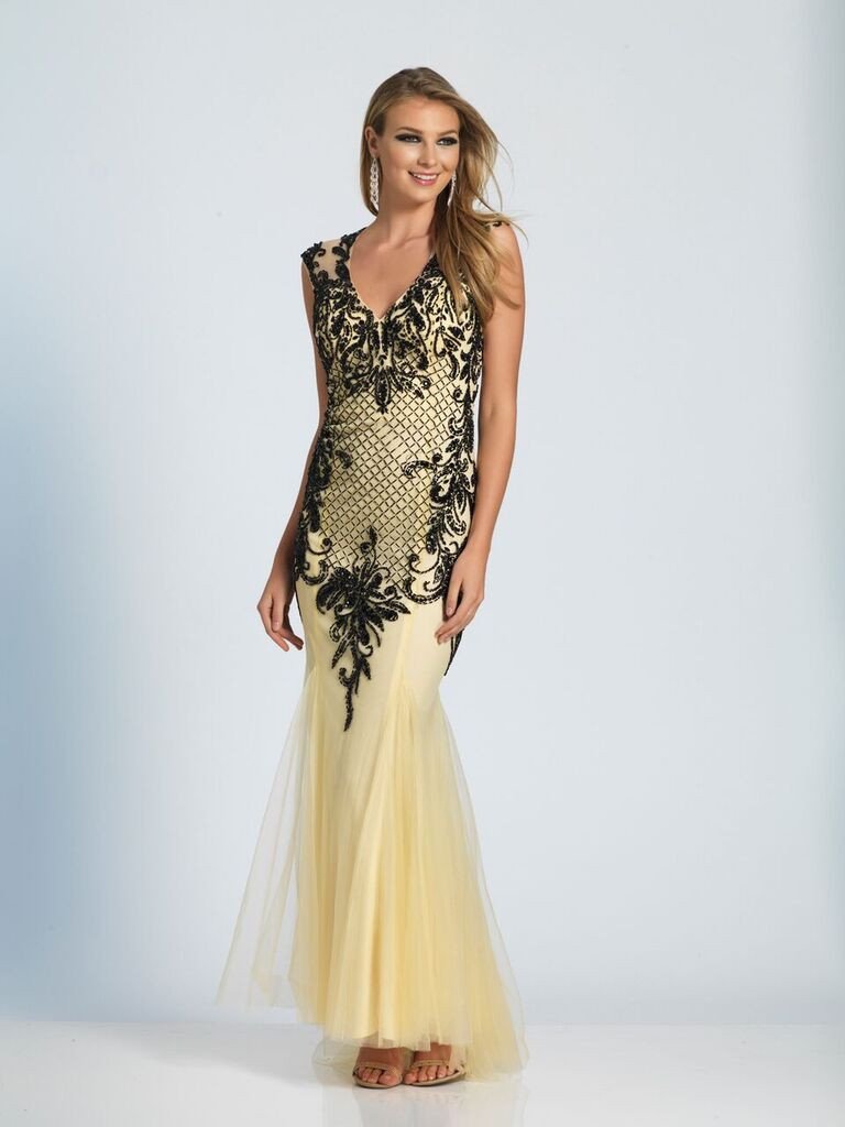 Prom lace satin mermaid trumpet long dress