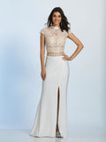 Prom lace satin mermaid trumpet long dress