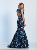 Prom lace satin mermaid trumpet long dress
