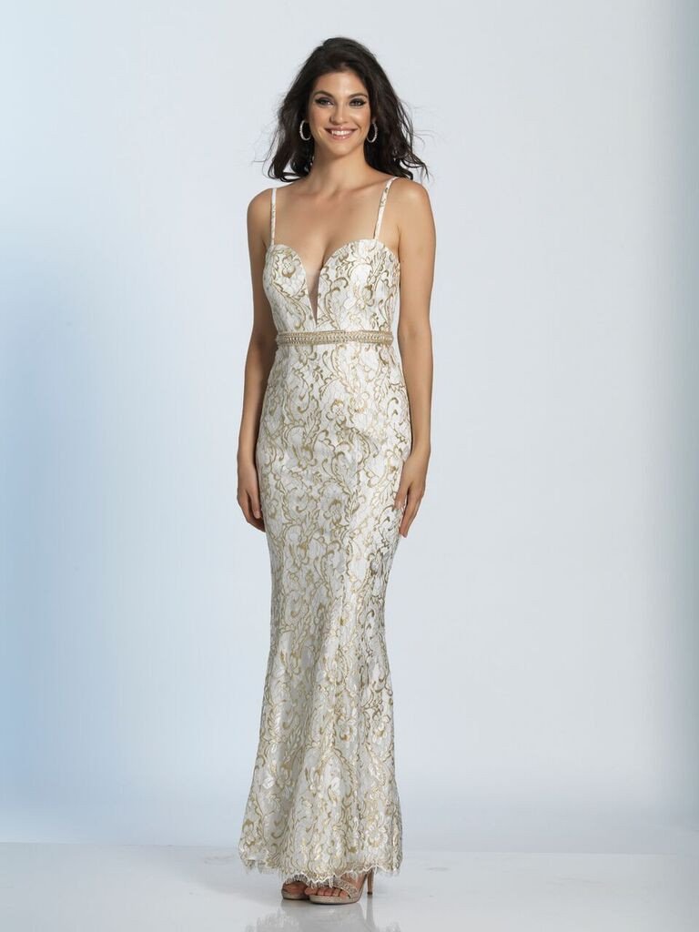 Prom lace satin mermaid trumpet long dress