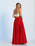 Prom lace satin mermaid trumpet long dress