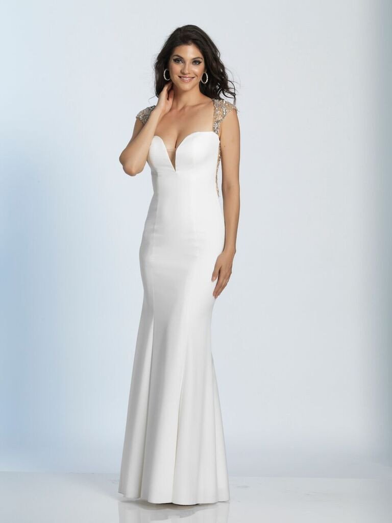 Prom lace satin mermaid trumpet long dress