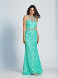 Prom lace satin mermaid trumpet long dress
