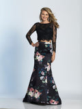 Prom lace satin mermaid trumpet long dress