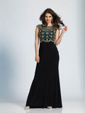 Prom lace satin mermaid trumpet long dress
