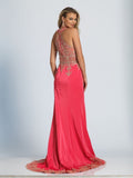 Prom lace satin mermaid trumpet long dress