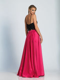 Prom lace satin mermaid trumpet long dress