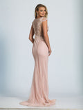 Prom lace satin mermaid trumpet long dress