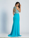 Prom lace satin mermaid trumpet long dress