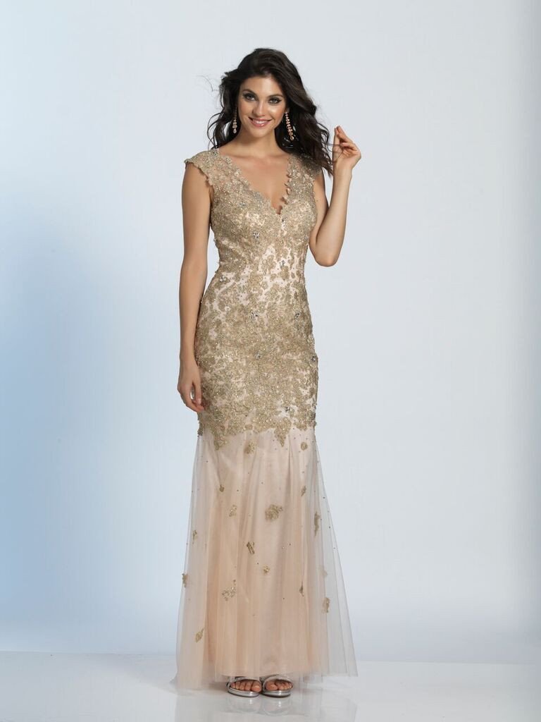 Prom lace satin mermaid trumpet long dress