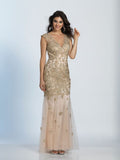 Prom lace satin mermaid trumpet long dress