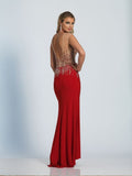 Prom lace satin mermaid trumpet long dress