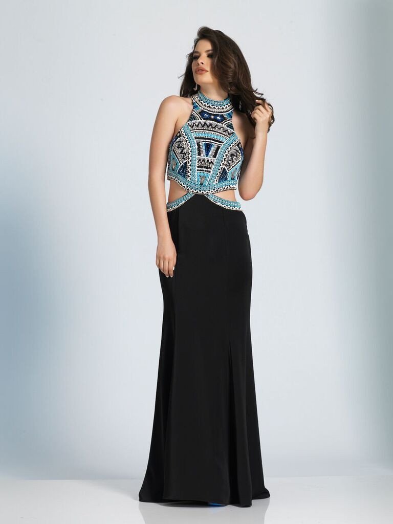 Prom lace satin mermaid trumpet long dress