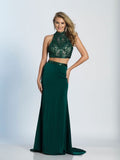 Prom lace satin mermaid trumpet long dress