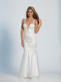 Prom lace satin mermaid trumpet long dress