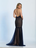Prom lace satin mermaid trumpet long dress